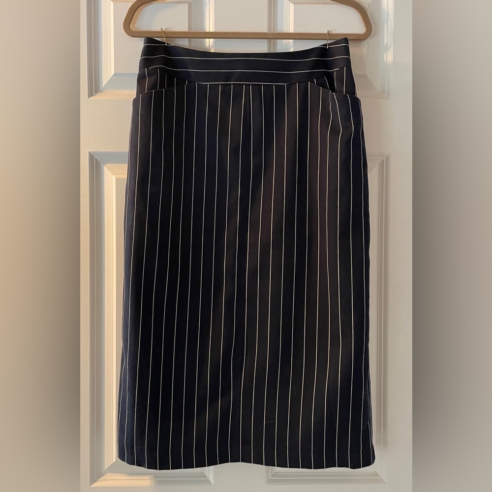 Pinstripe Pencil Skirt